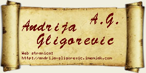 Andrija Gligorević vizit kartica